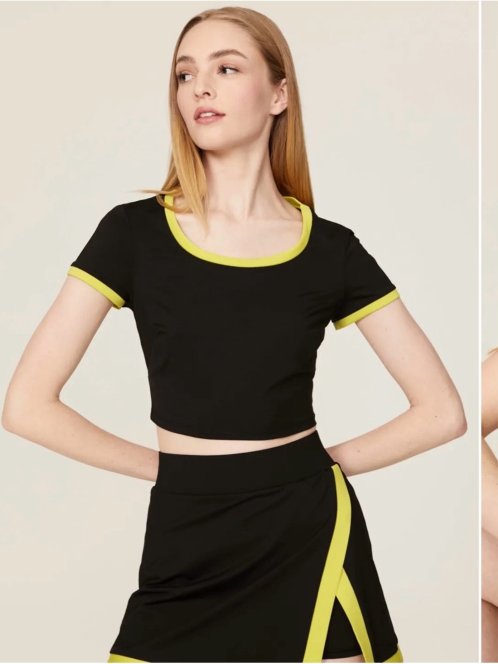 2 for $30 sale: Michi black cropped top with yellow trim - XS